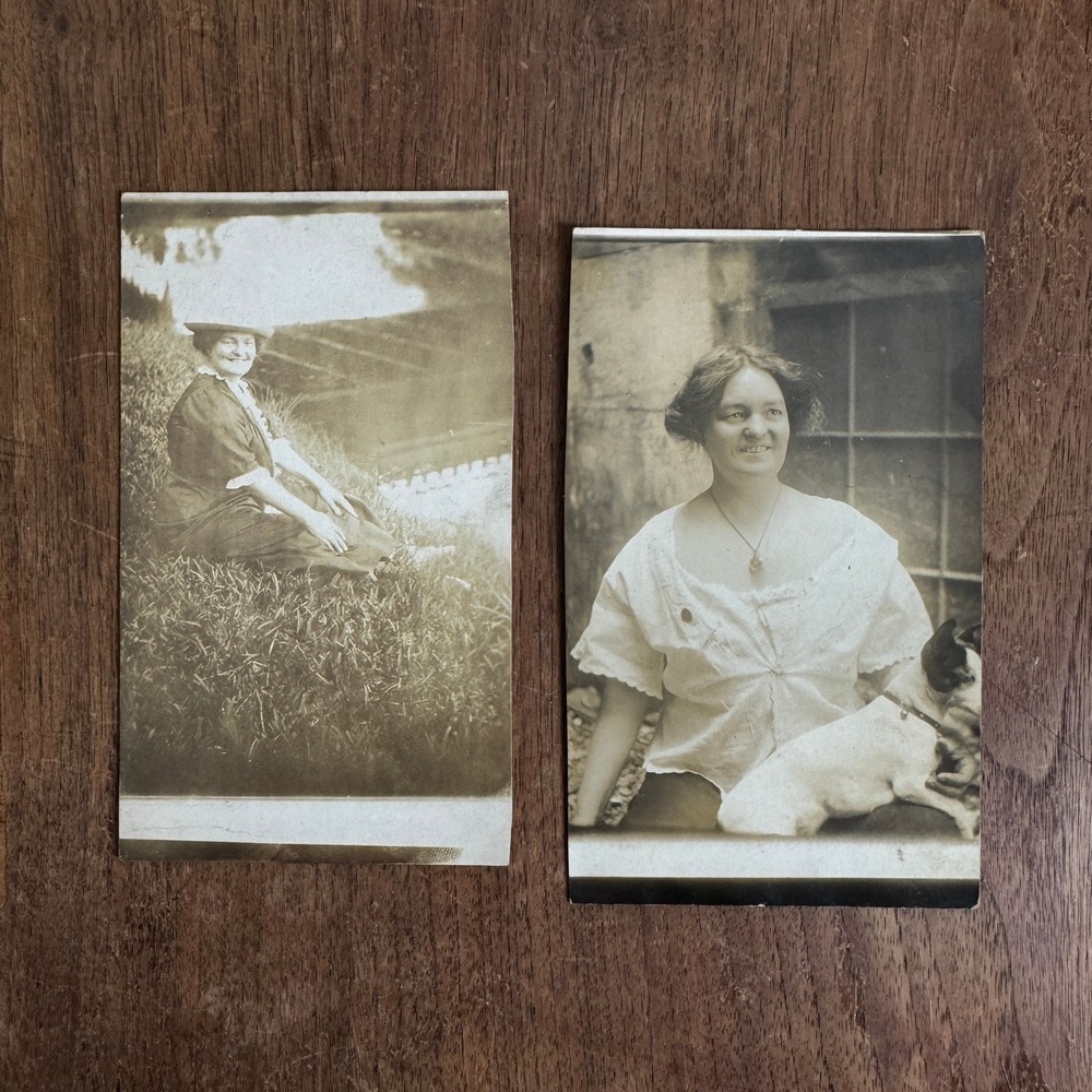 Antique Victorian Photograph Reprints on Postcards Plus Size Woman Rosa White‎
